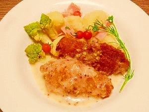 魚フライ☆ホワイトマスタードソース