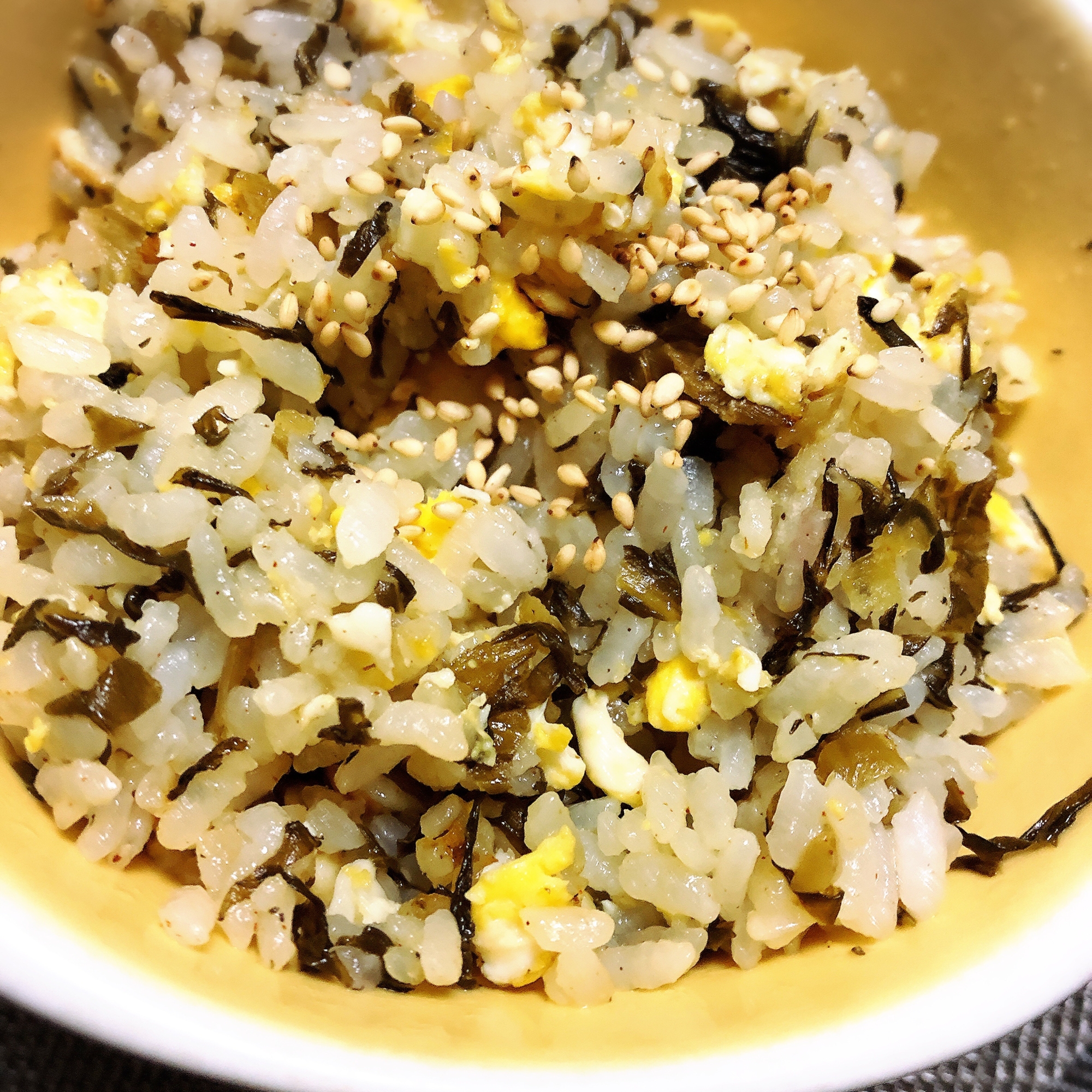 残りご飯で高菜炒飯(高菜ごはん)