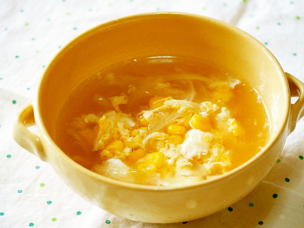 コーンと卵の中華スープ♪