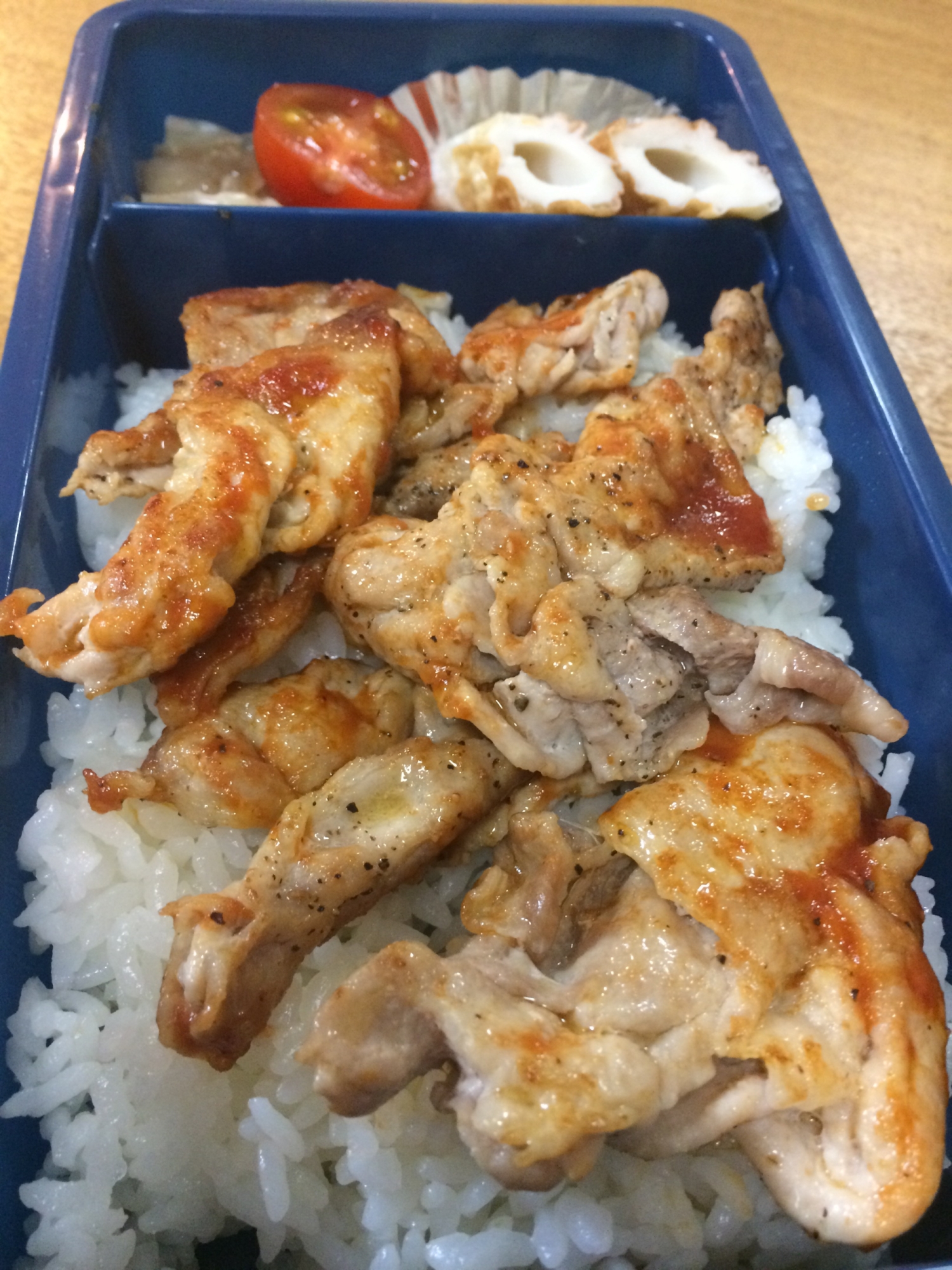 【簡単お弁当】豚ロースのケチャップ丼