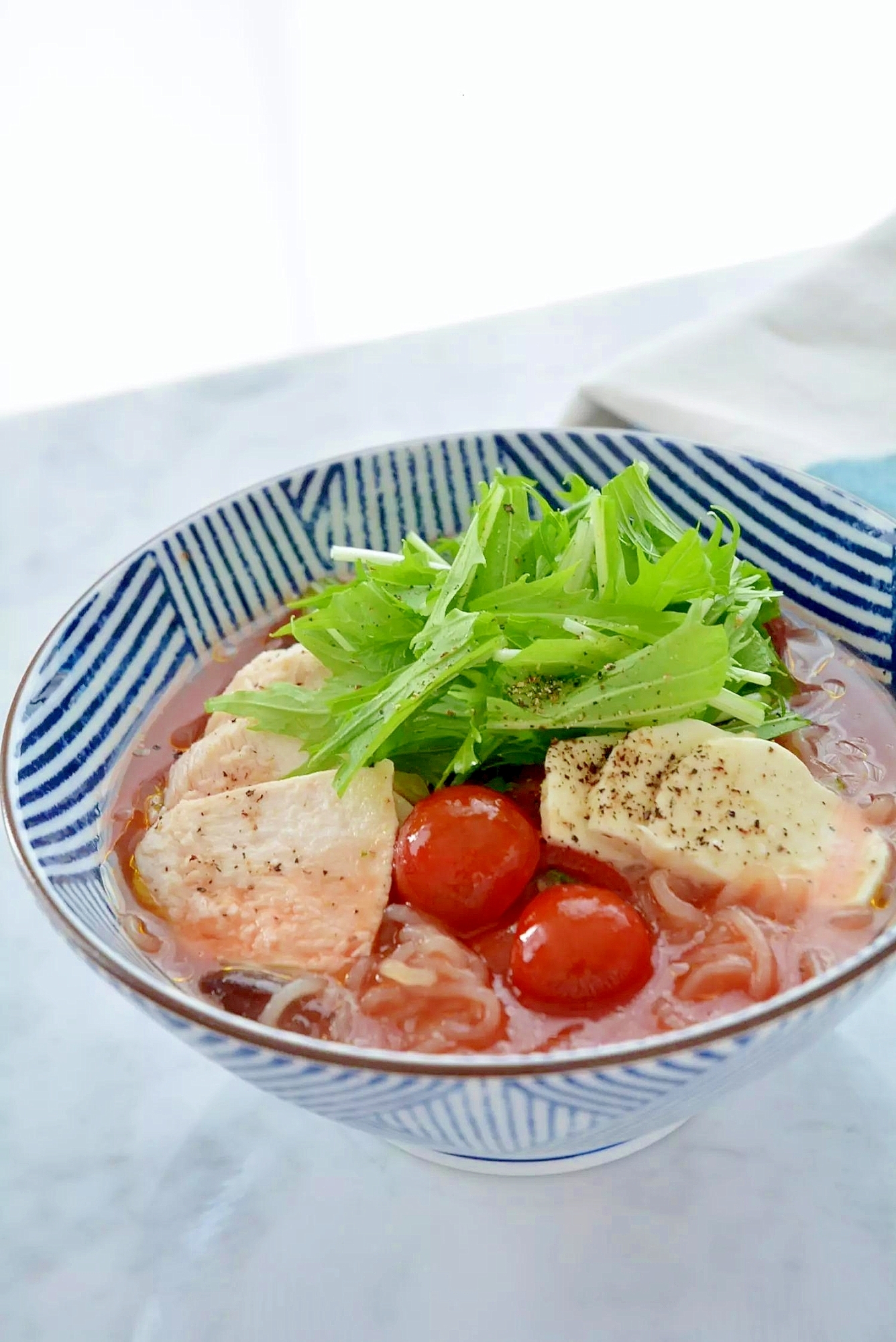 ダイエット版！冷やしトマトラーメン