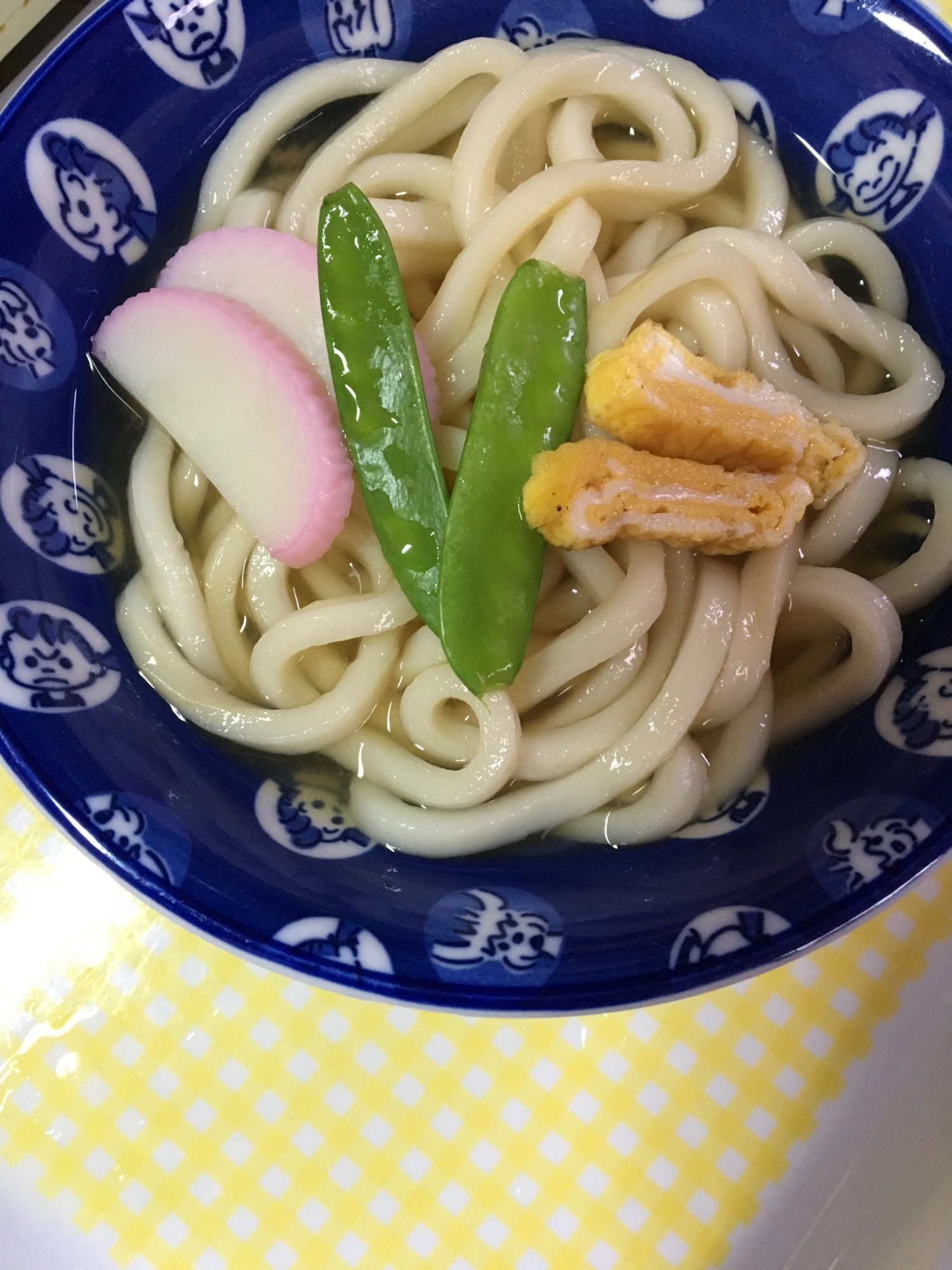 絹さやと卵焼きのあったかうどん(*^^*)☆