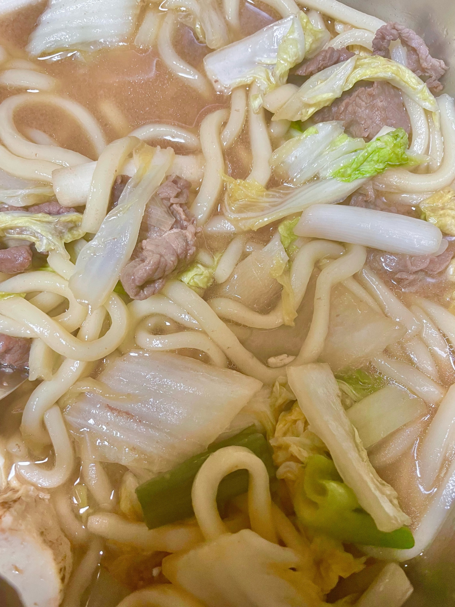 すき焼きうどん煮♡白菜、ネギ入り