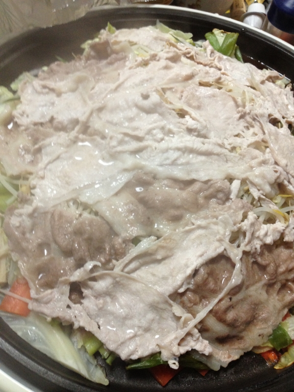 野菜と豚肉の鉄板焼き