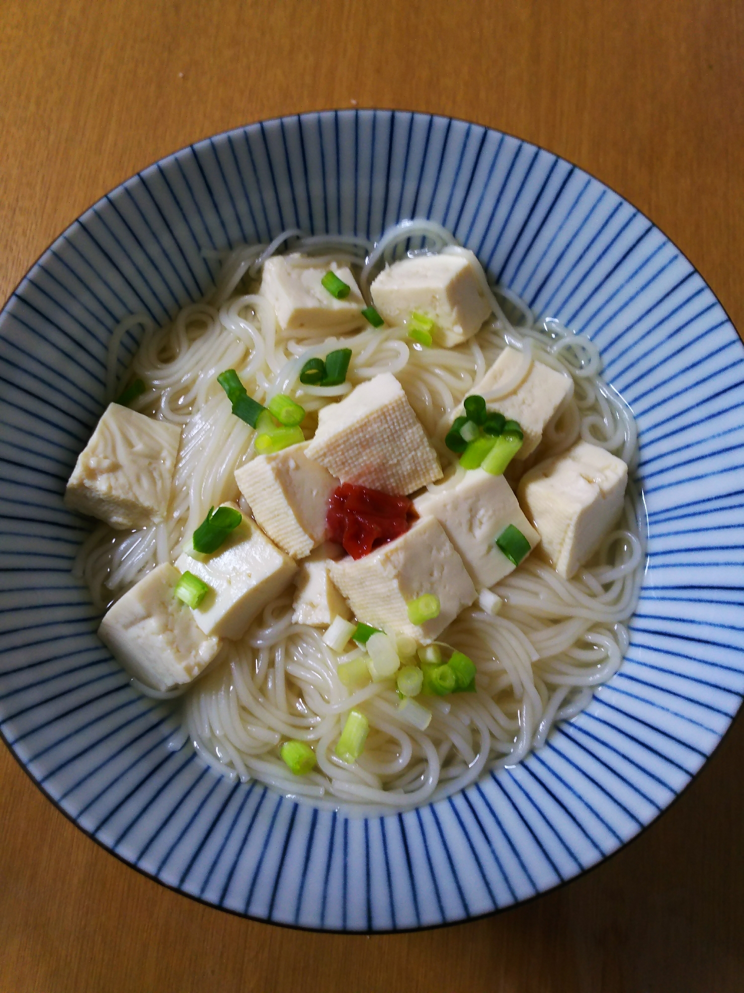 梅と お豆腐のにゅうめん