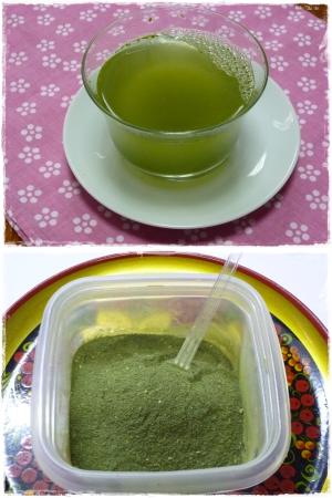 自家製粉末緑茶：緑茶をまるごといただい茶いましょ