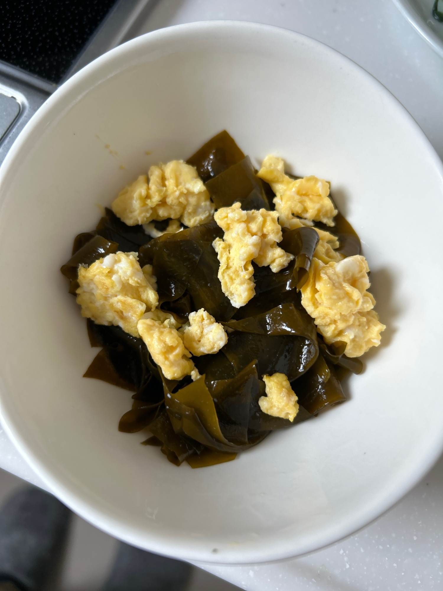 生わかめと卵の炒め物