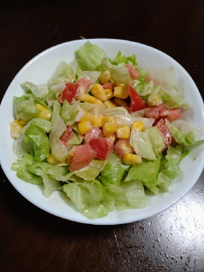 彩りよくてドレッシングもおいしかったです(*^^*)
細かく切ってあるのですごく食べやすかったです♪