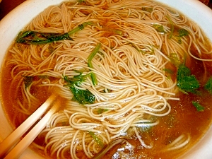 寒い朝はコレ 鶏ガラスープのしょうが入りにゅうめん レシピ 作り方 By Mina 楽天レシピ