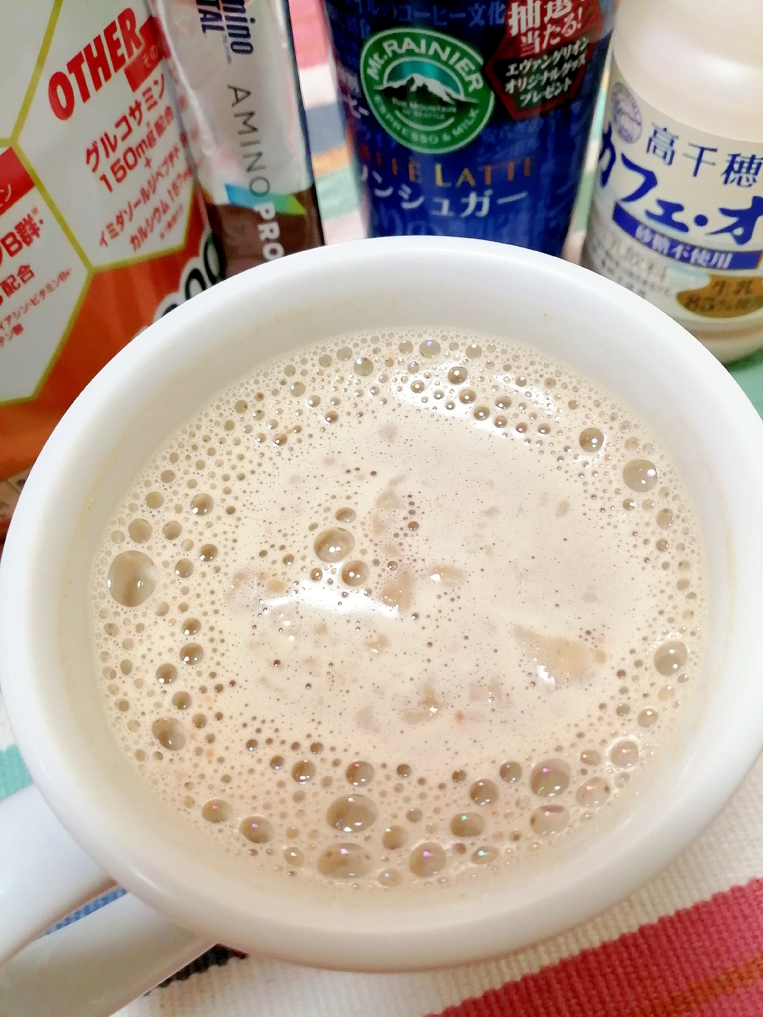 ホッと☆ミルクたっぷりプロテインカフェモカ♪