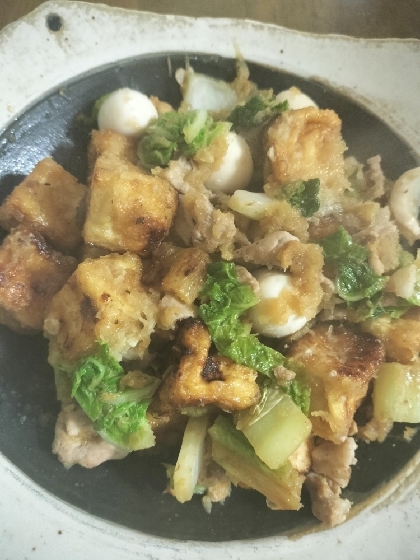 コロコロ厚揚げのみぞれ生姜焼き♪