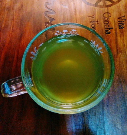 昼間にこれを飲もうとして暑くて諦めたの…（笑）夜になってちょっと涼しくなったので♪わたしのは掛川茶です(*´˘`*)緑茶美味しいですね♥ごちそうさまでした♪