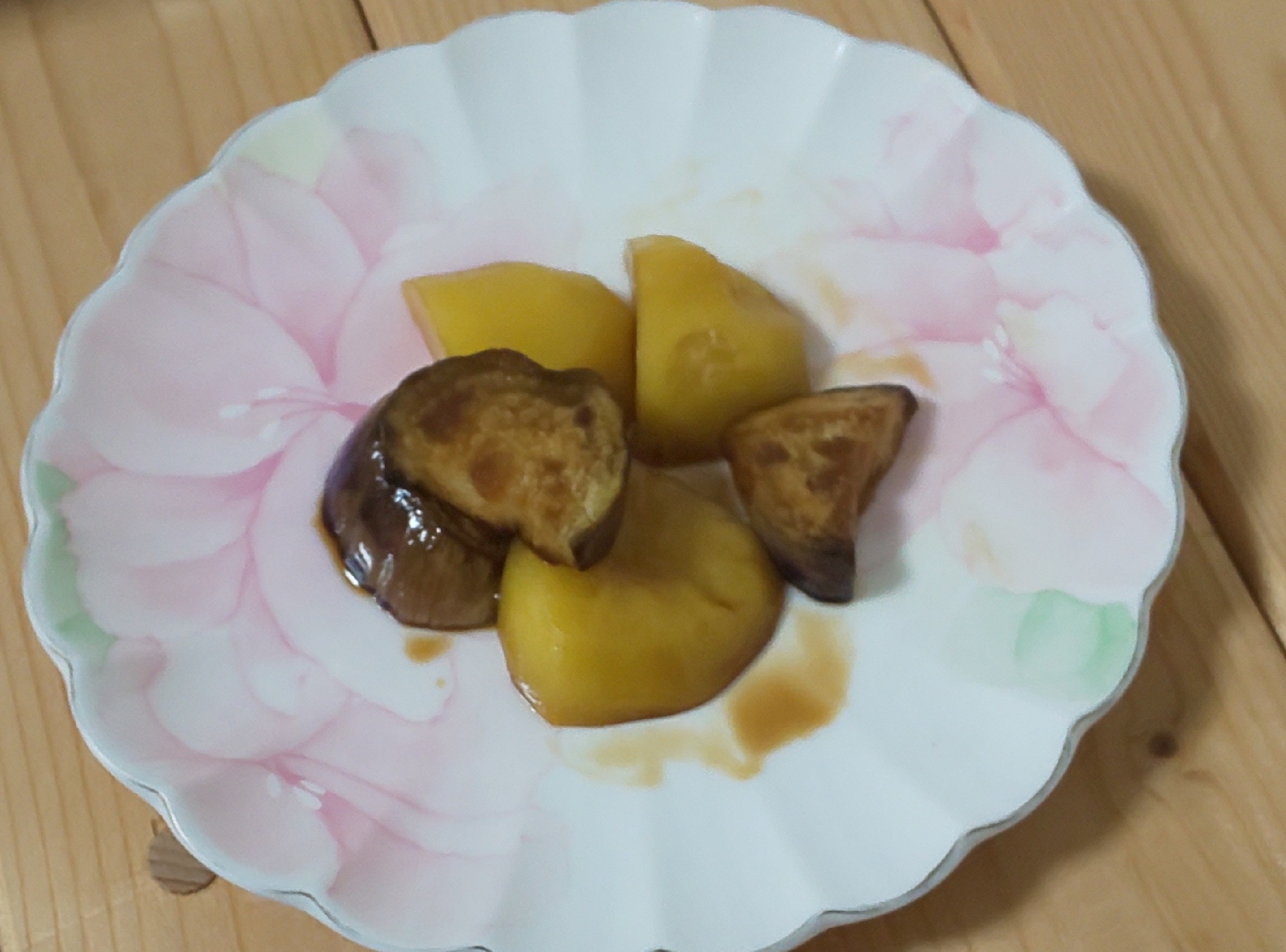 なすとじゃがいもの簡単煮物(^^♪