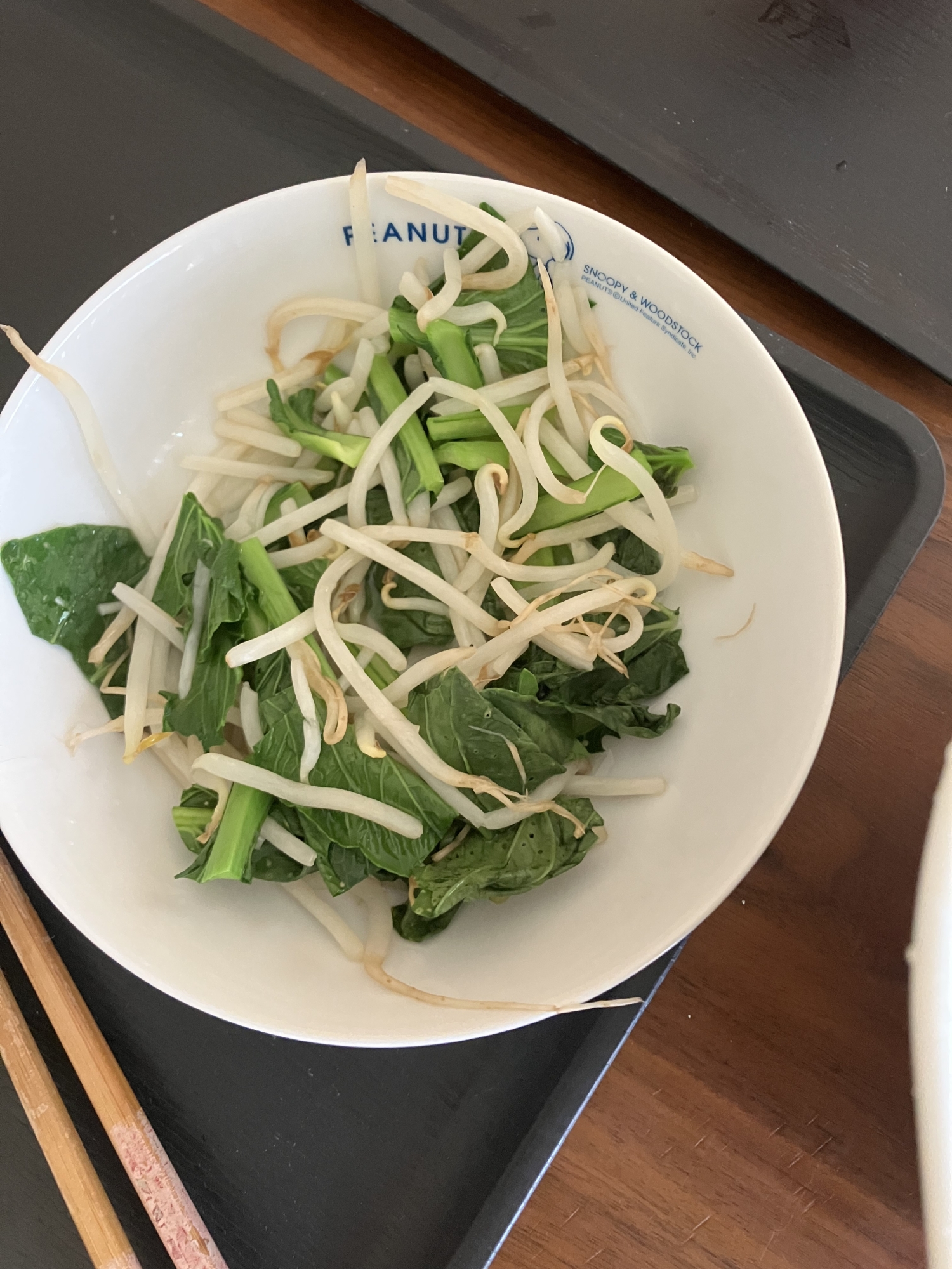 ニンニク風味のもやしと小松菜和え