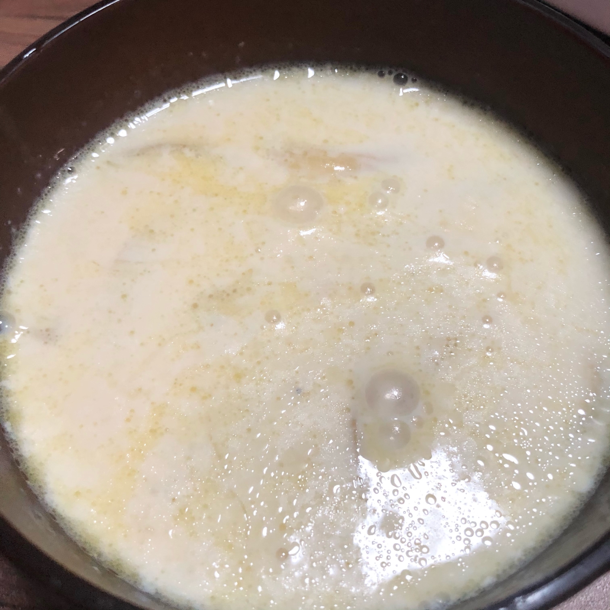 豆乳スープ　シーフード入り　チャウダースープ