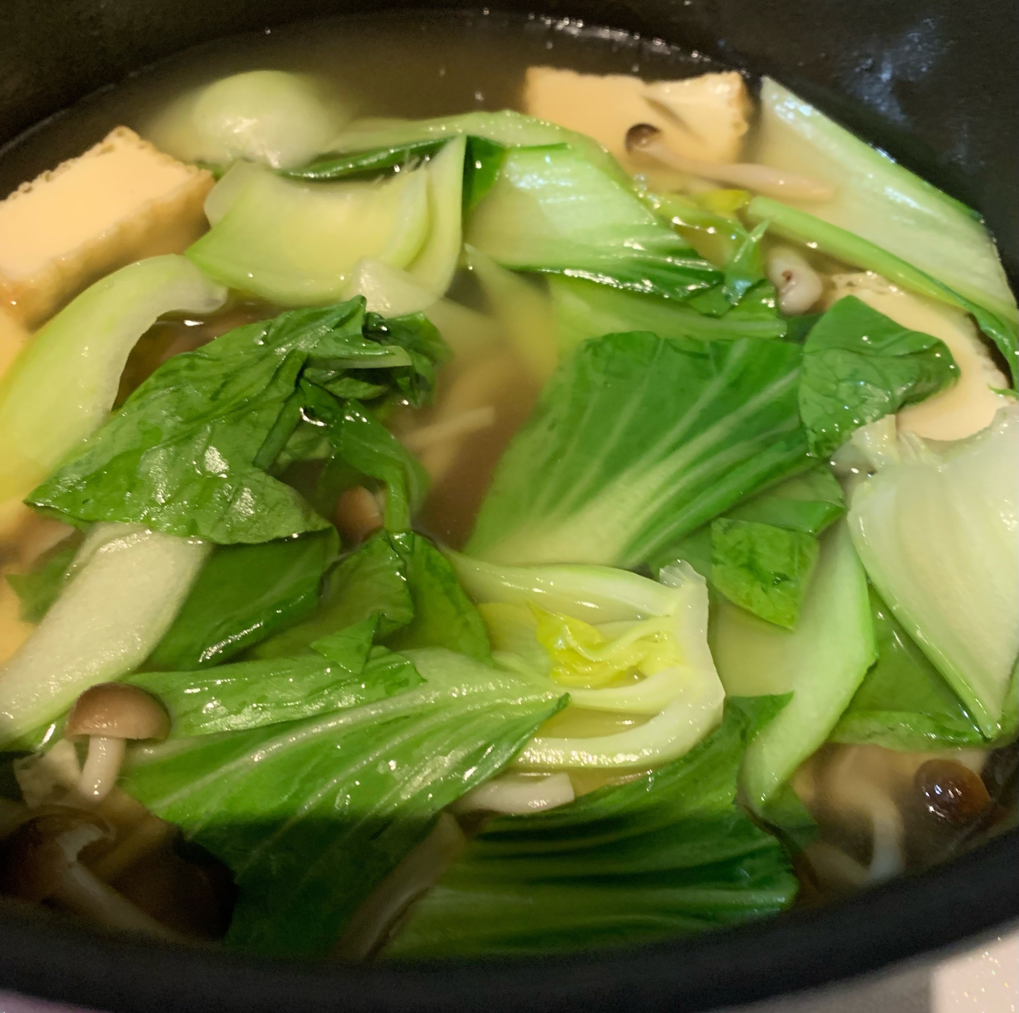 青梗菜と厚揚げのトロトロスープ