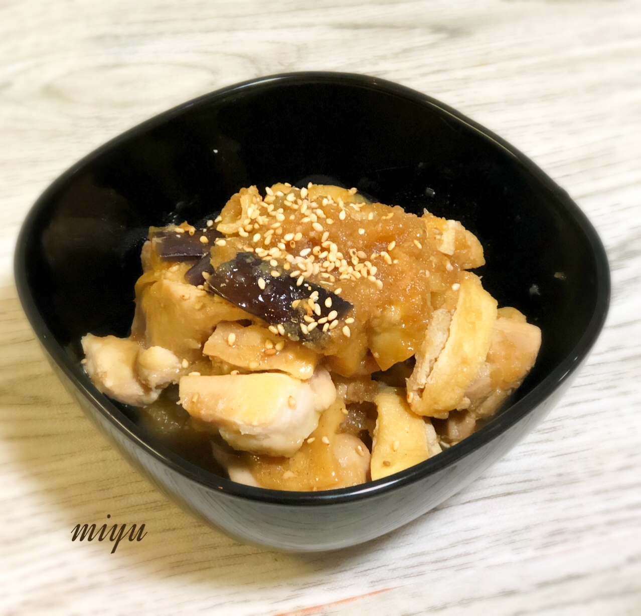 鶏肉と茄子のみぞれ煮