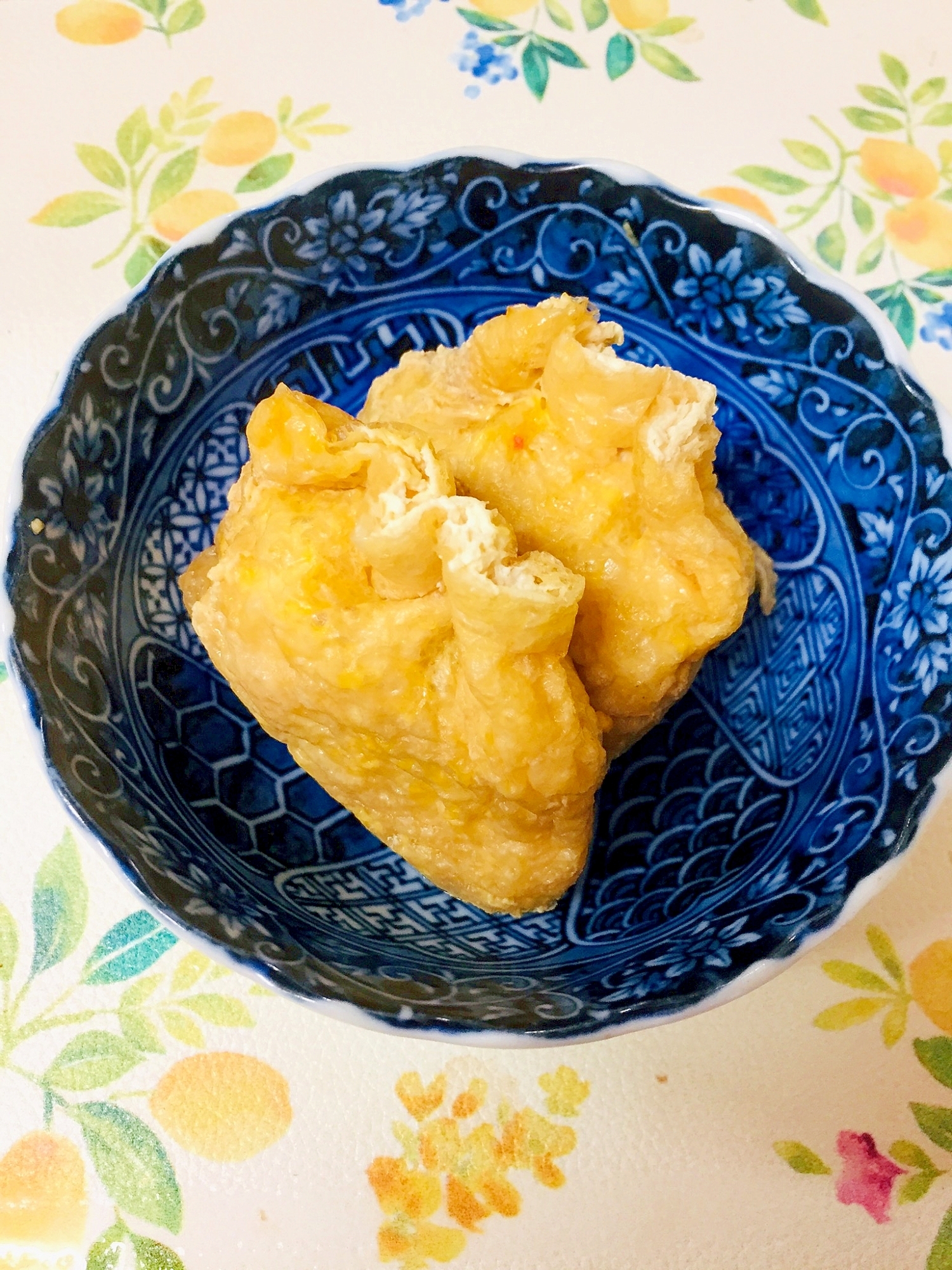 味しみしみ♪人参とネギのたまごの巾着