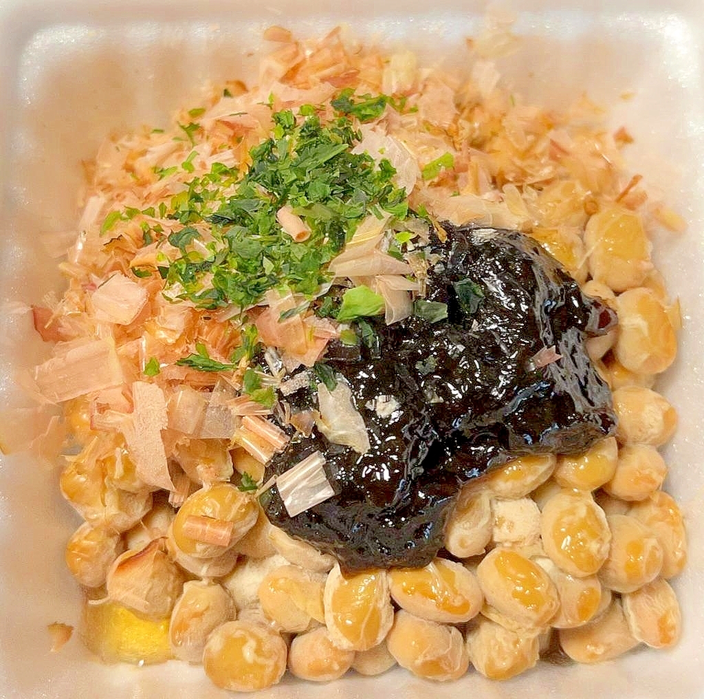 海苔佃煮➕かつお節➕青海苔の納豆