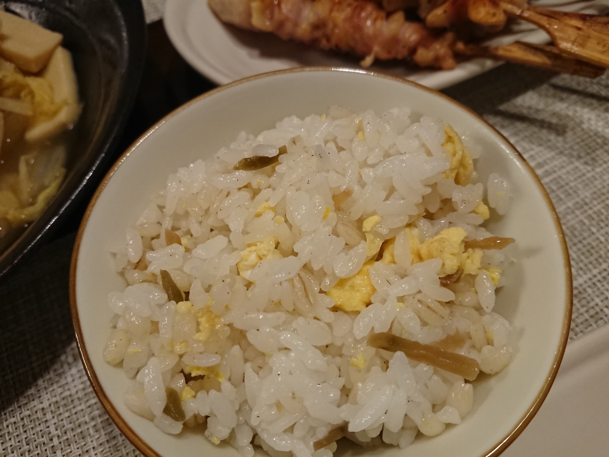 卵とザーサイのチャーハン風混ぜご飯