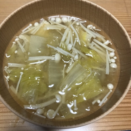 冬に大活躍の白菜とえのき、美味しかったです♪ごちそうさまでした。