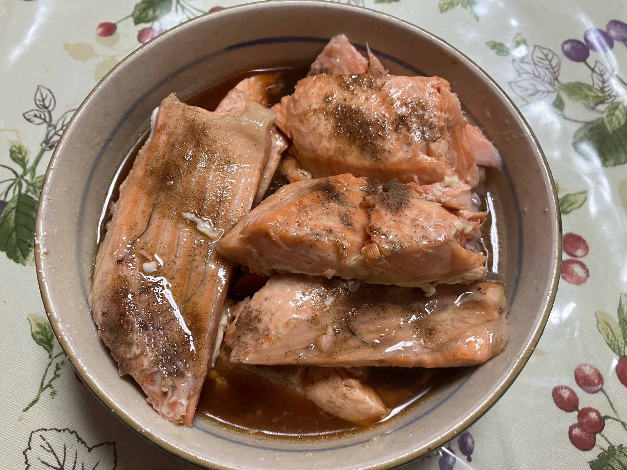 お弁当に！オーブン焼きじゃけの甘辛漬け！