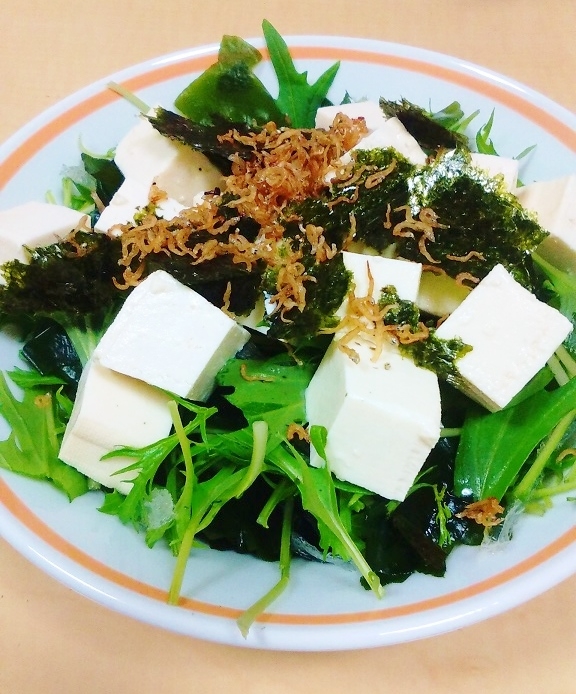 豆腐とわかめの和風サラダ