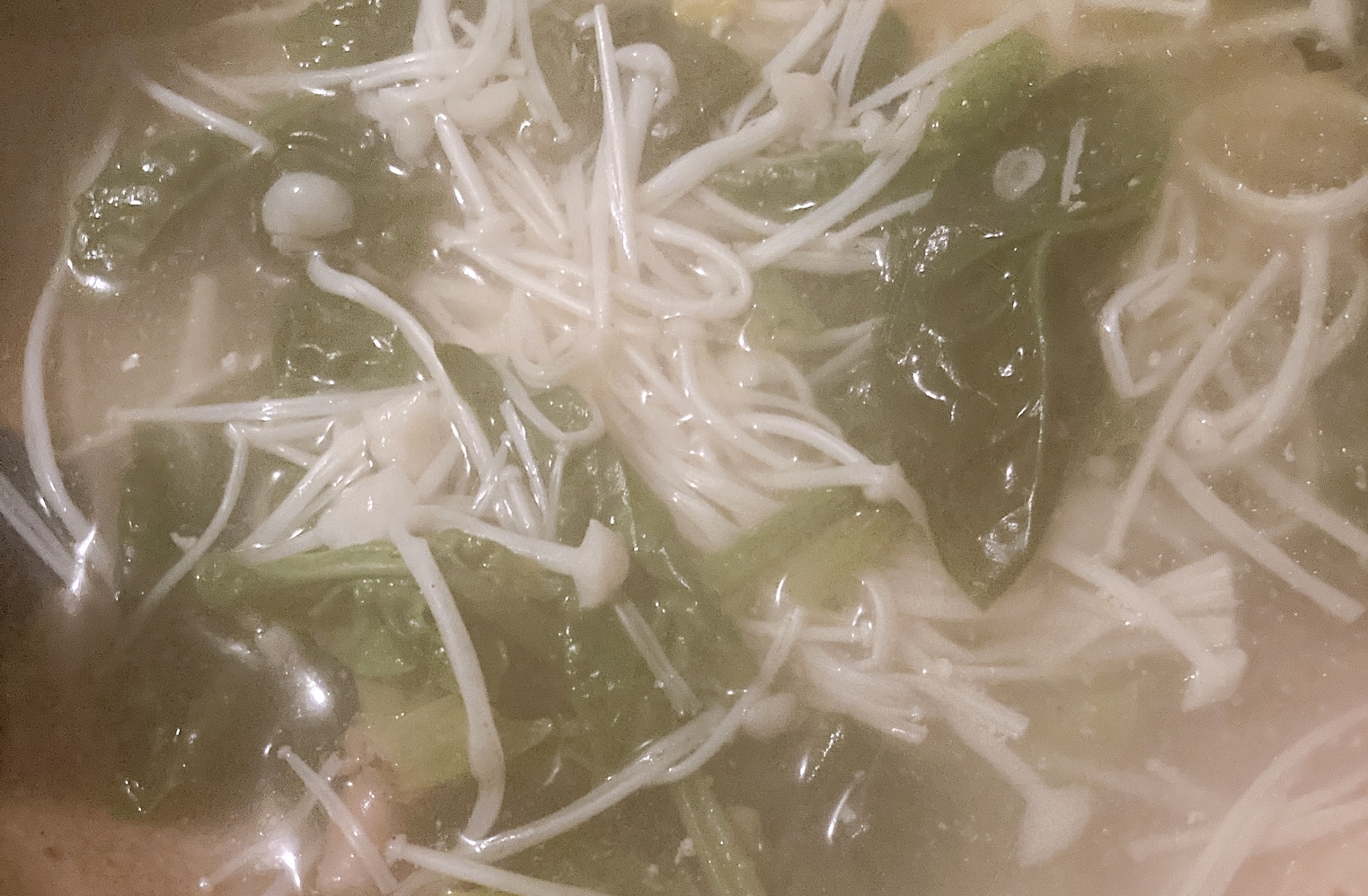 えのきとほうれん草の中華スープ