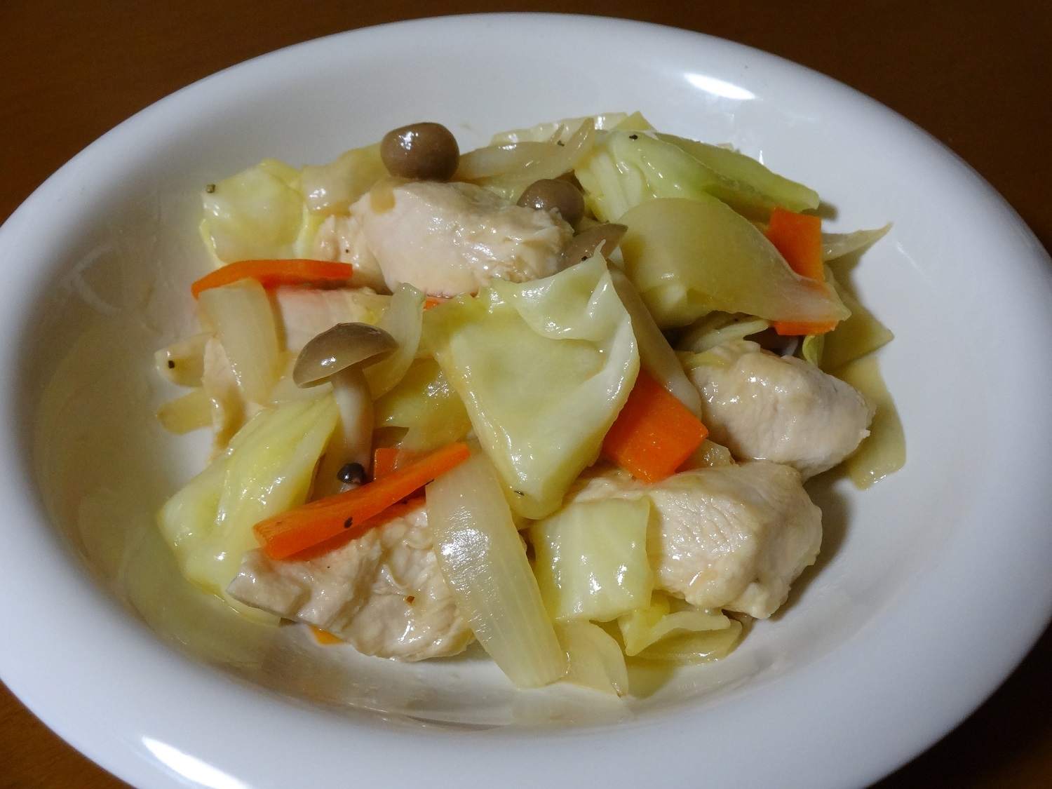 鶏肉と野菜の辛子ポン酢炒め