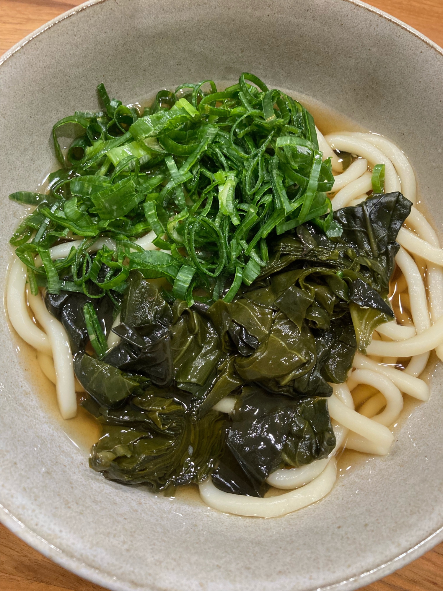 おかわかめと青ネギのうどん