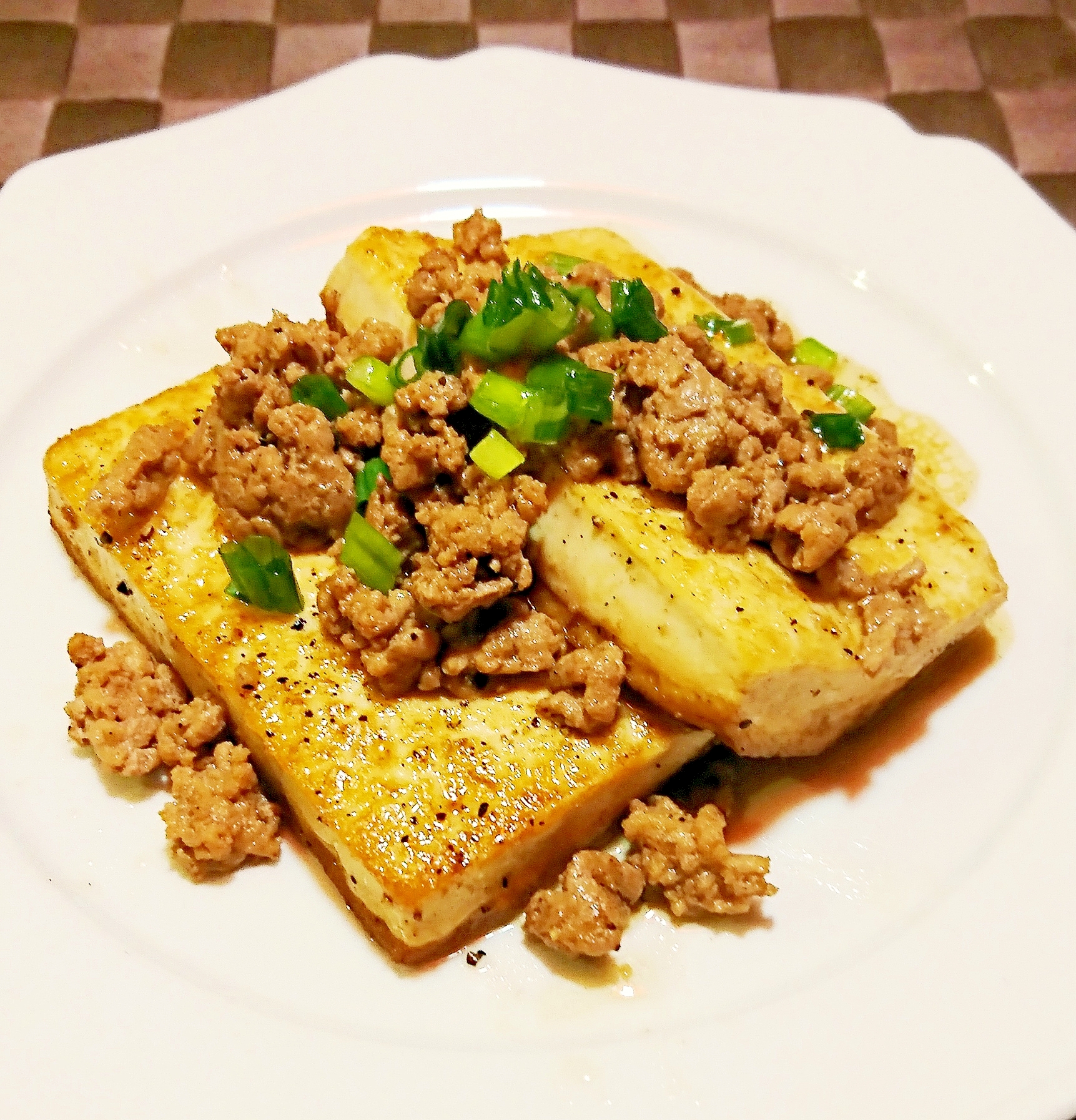 バター醤油そぼろの豆腐ステーキ