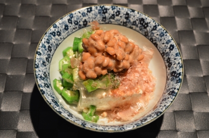 こんにちわ♪毎日暑いですね〜。
おくら＆納豆のネバネバコンビ☆スタミナがついて、美味しかったです (^_^)
ごちそう様でした♥素敵な夏休みを迎えてね☆