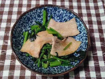 小松菜と豚ロース肉の中華炒め