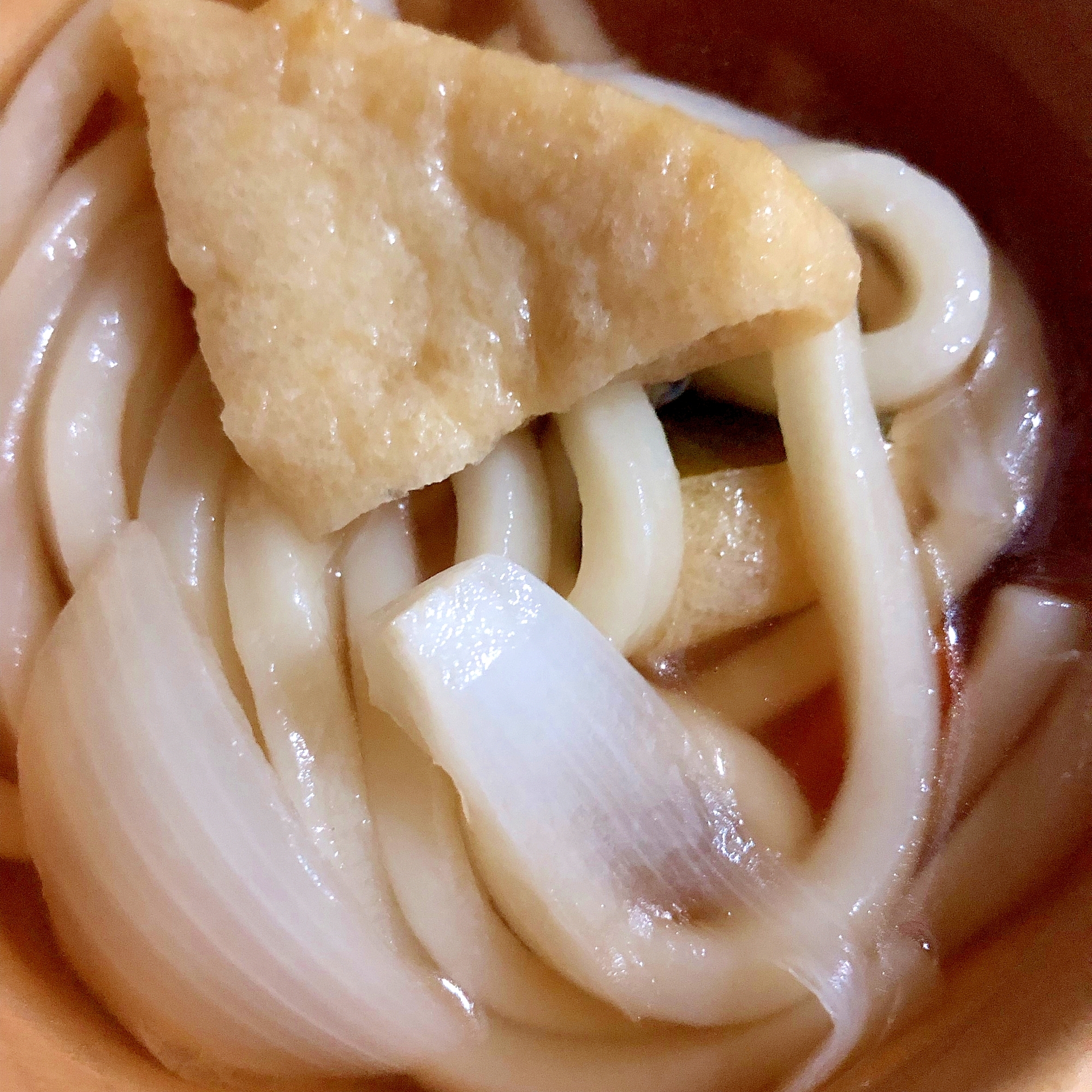 玉ねぎと油揚げの煮込みうどん