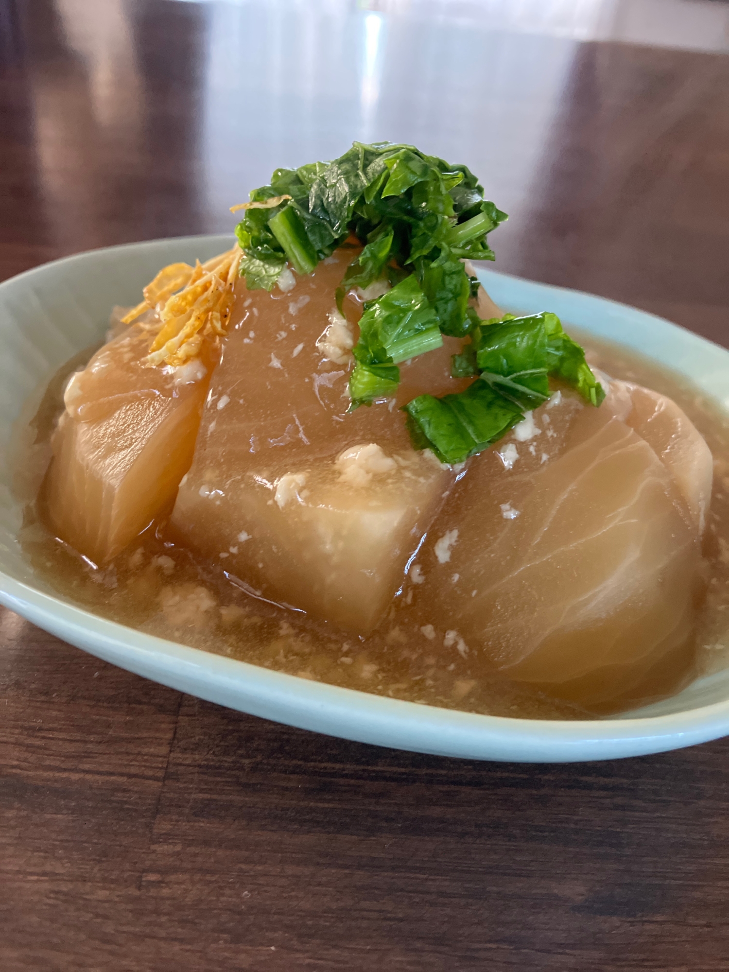 かぶの鶏ひき肉あんかけ