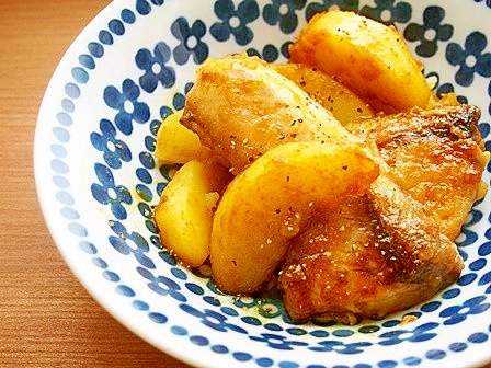 ブリとじゃが芋のカレー粉照り焼き!