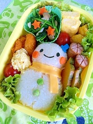 簡単キャラ弁☆ゆきだるまのお弁当♪