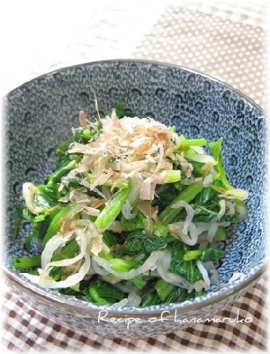 ほうれん草とモヤシとチリメンジャコのお浸し