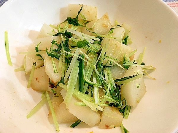 山芋と水菜のシャキシャキ炒め