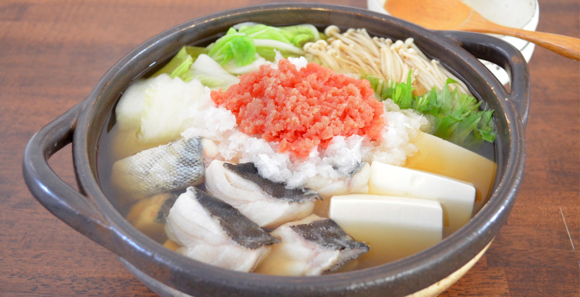 明太子とたらの親子みぞれ鍋