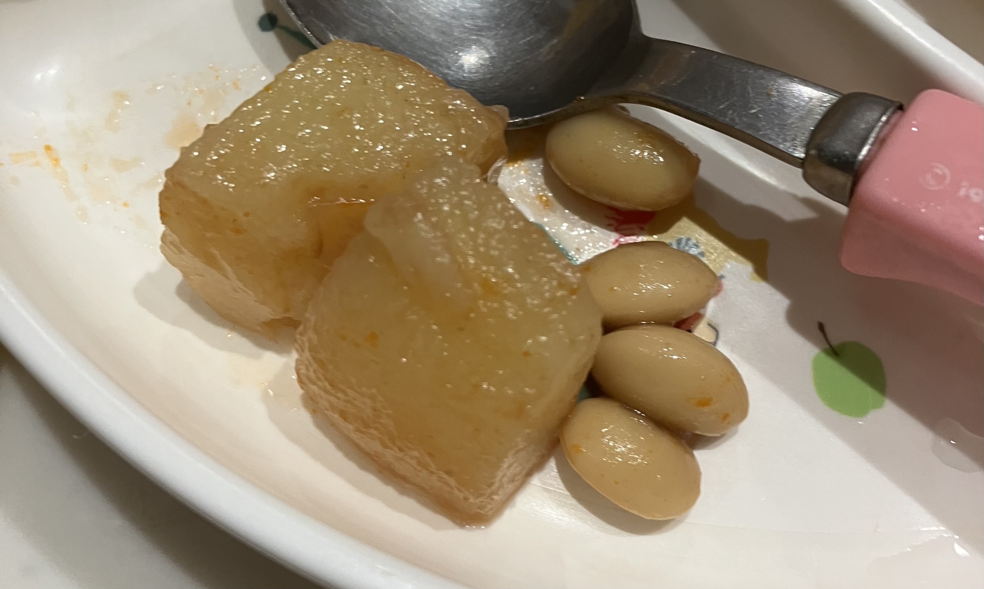 ジャガイモと大豆のケチャップがらめ