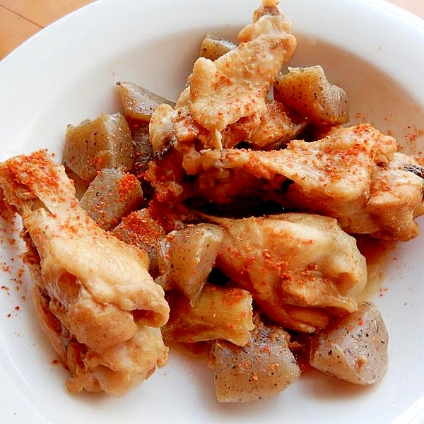 １晩でシミシミ❤手羽元とコンニャクの梅干し煮♪