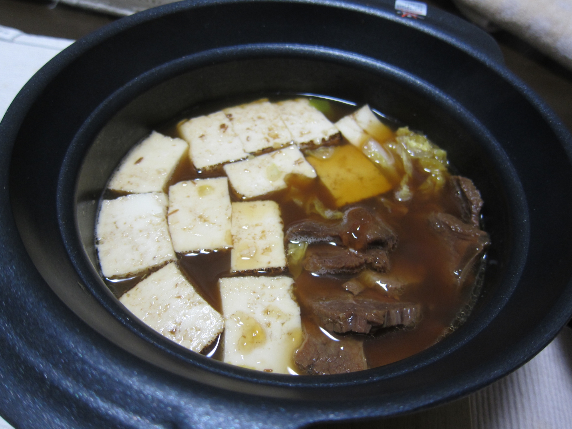 備蓄消費やキャンプに！牛大和煮の肉豆腐