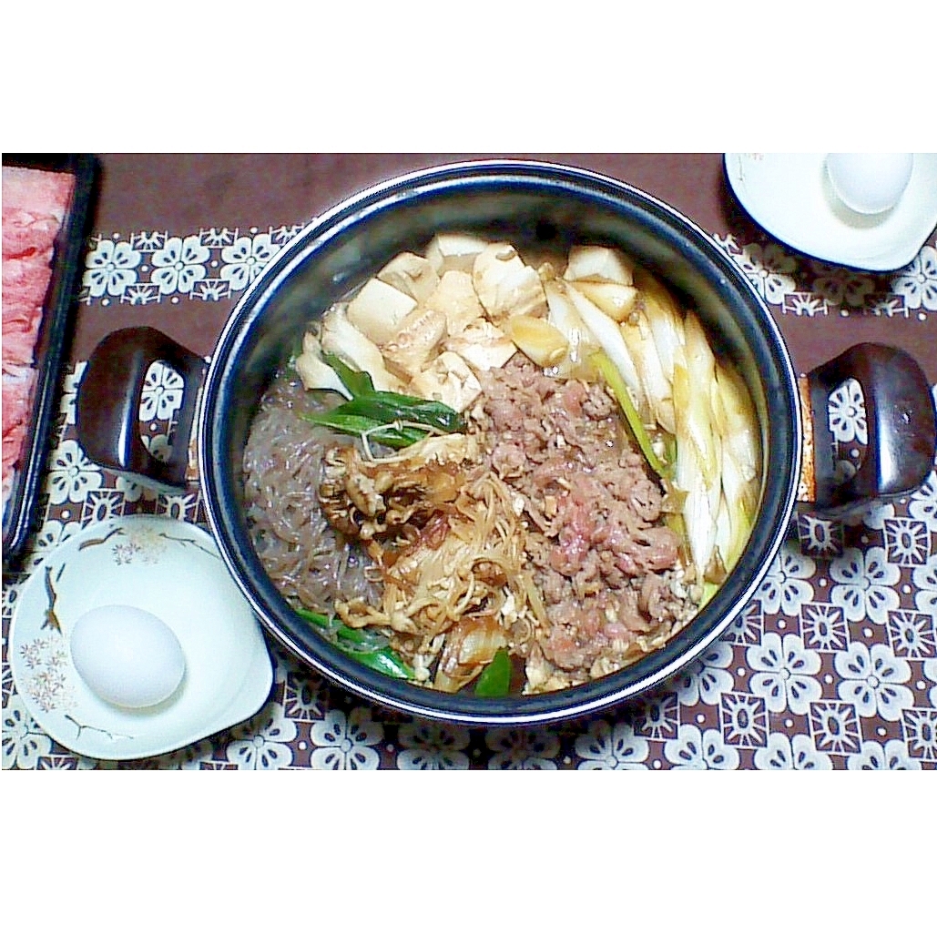 すき焼き（長ネギ・えのき・舞茸・糸こんetc..）