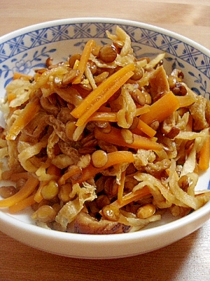 レンズ豆と切干大根の煮物