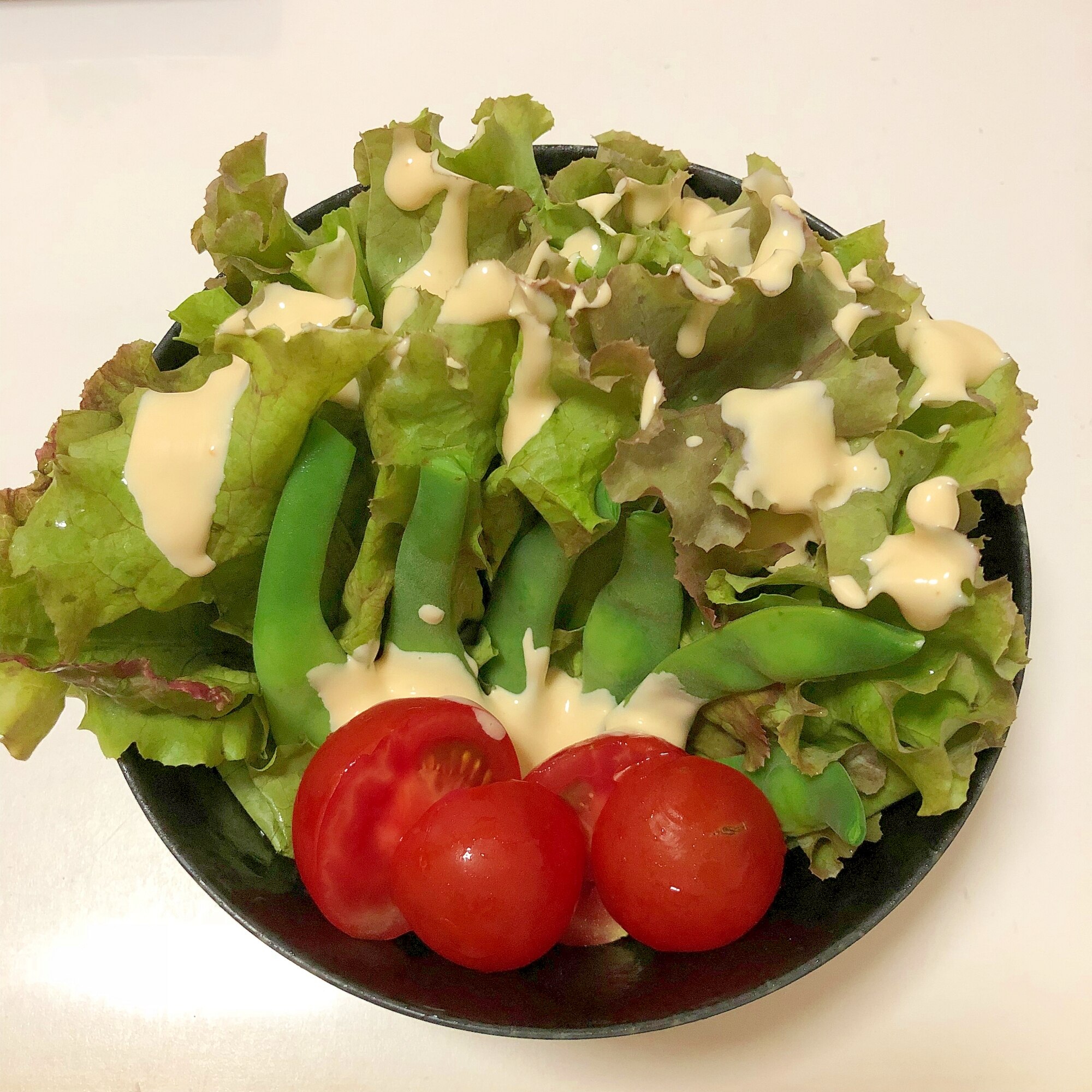 サニーレタスといんげんとトマトのサラダ ♪ レシピ・作り方 by