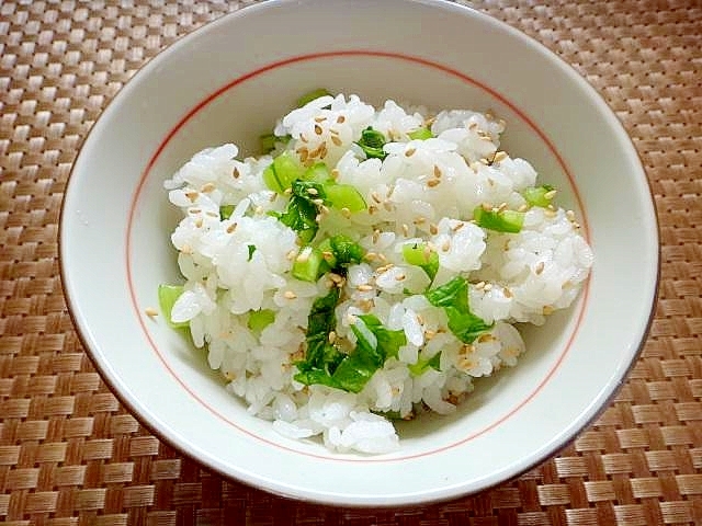 かぶの葉と胡麻のあっさりご飯