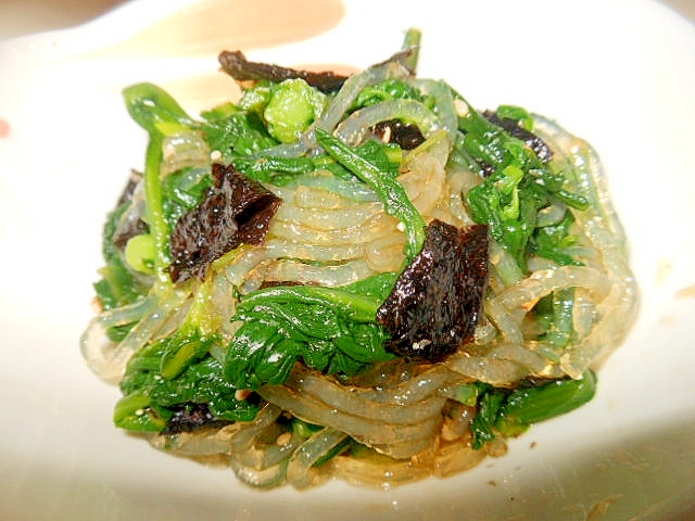 春菊と春雨の海苔ポン酢和え