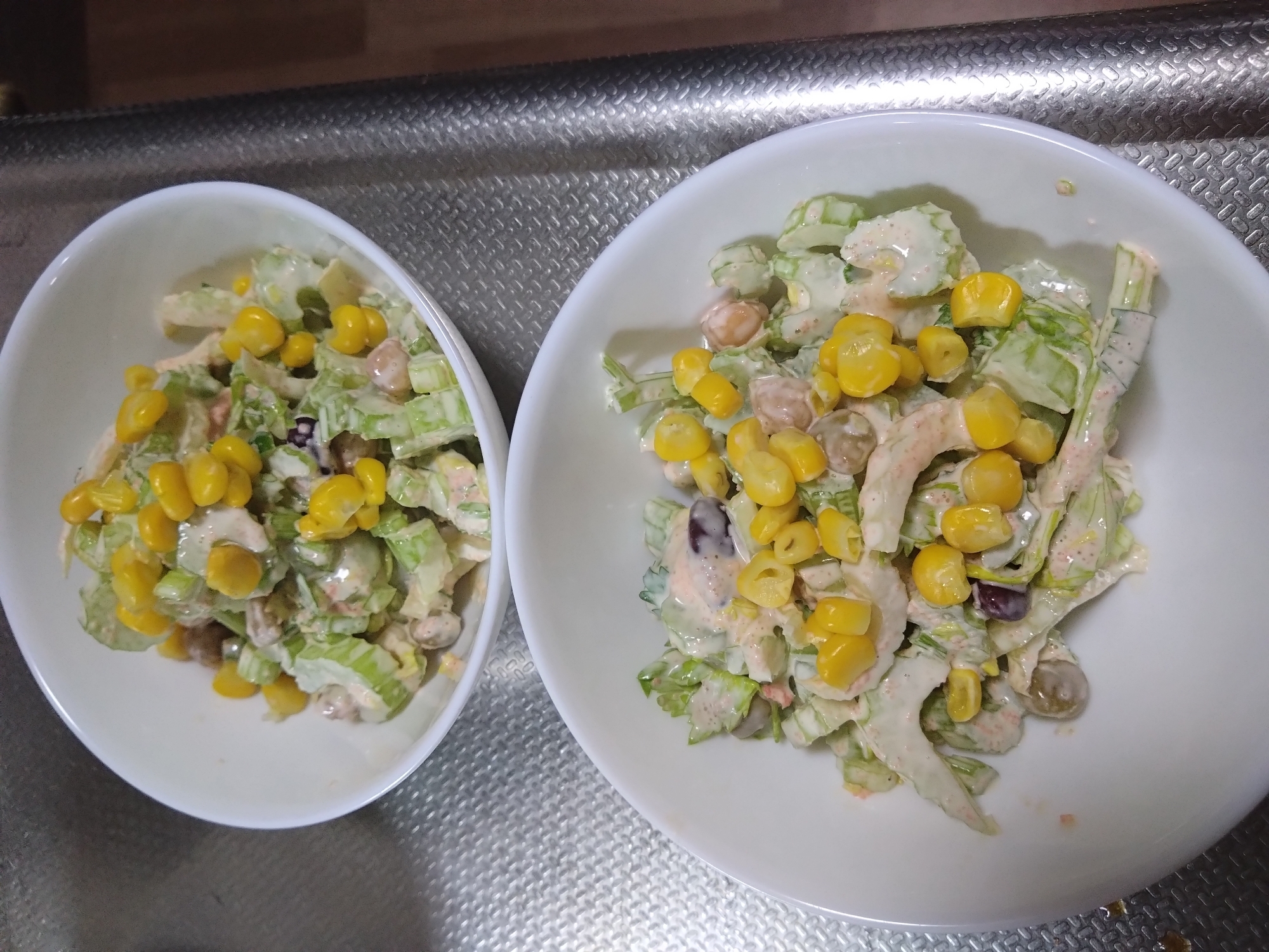 セロリ＆ビーンズのたらこマヨサラダ