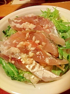 普通のお刺身が変身！鯵の塩麹漬け丼